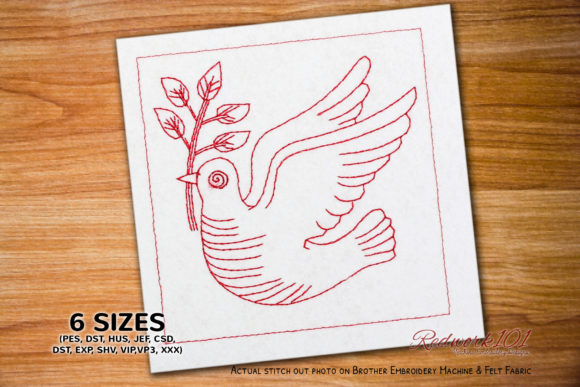 Christian Symbol Dove Redwork: An Embroidery Designer's Review