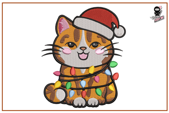 Christmas Cat Embroidery for Craft Fair Success