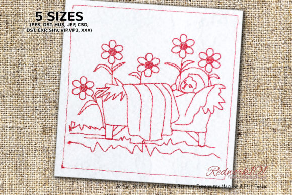 Christmas Nativity Baby Jesus Redwork Review