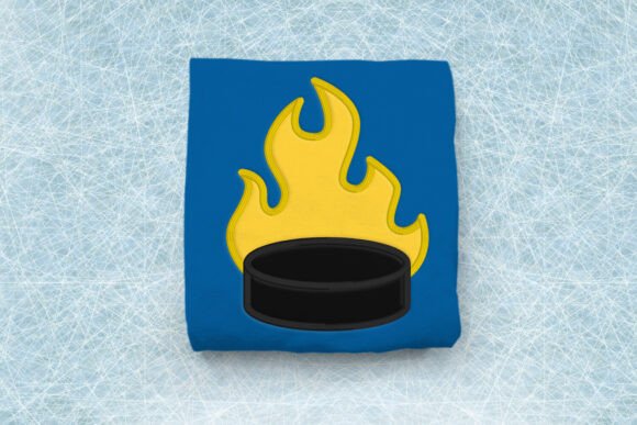 Flaming Hockey Puck Applique Design Review